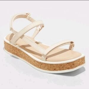 Threshold Cream and Tan Platform Sandals